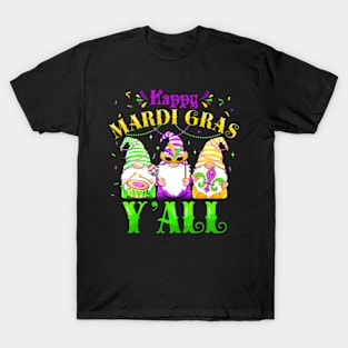 Happy Mardi Gras Yall Cute Gnome Carnaval Women Men T-Shirt